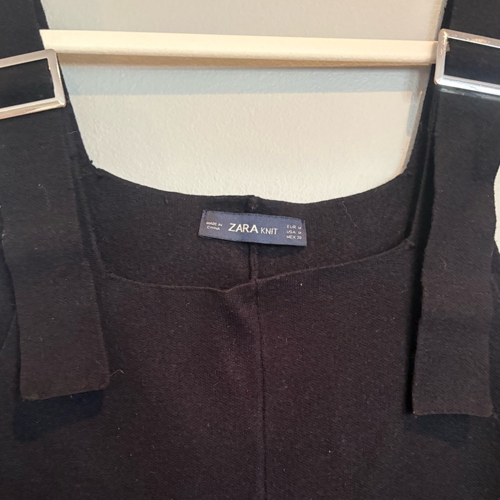 Black Zara Knit Overalls - Picture 3 of 6